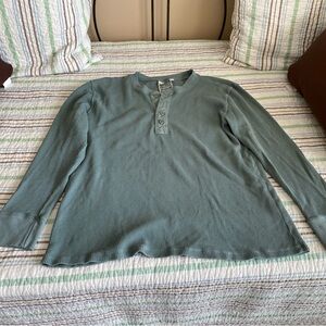 Jungmaven Seafoam Waffle-Knit Henley Top